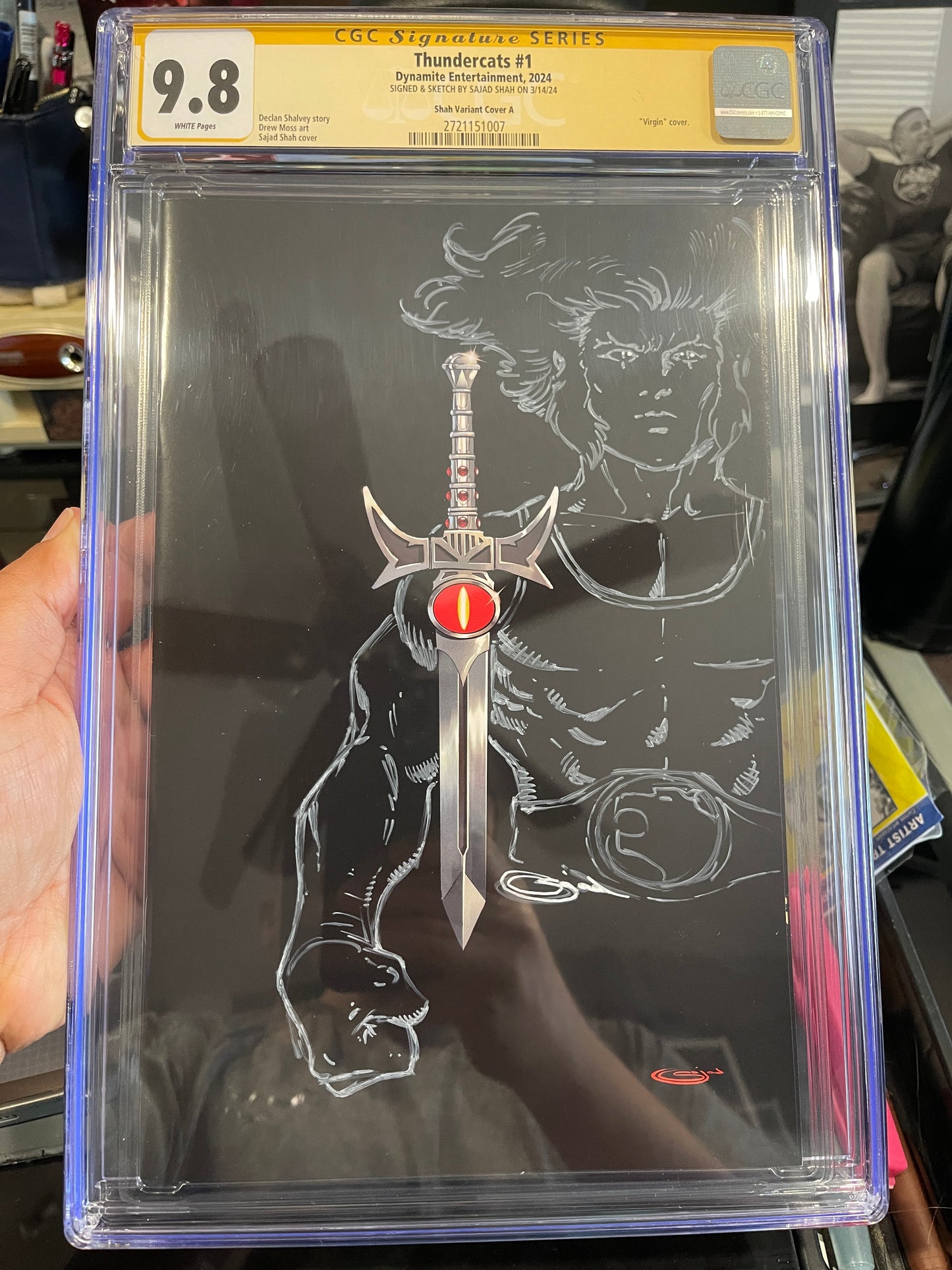 9.8 graded CGC ThunderCats  1 Black Cover with Liono Remarque